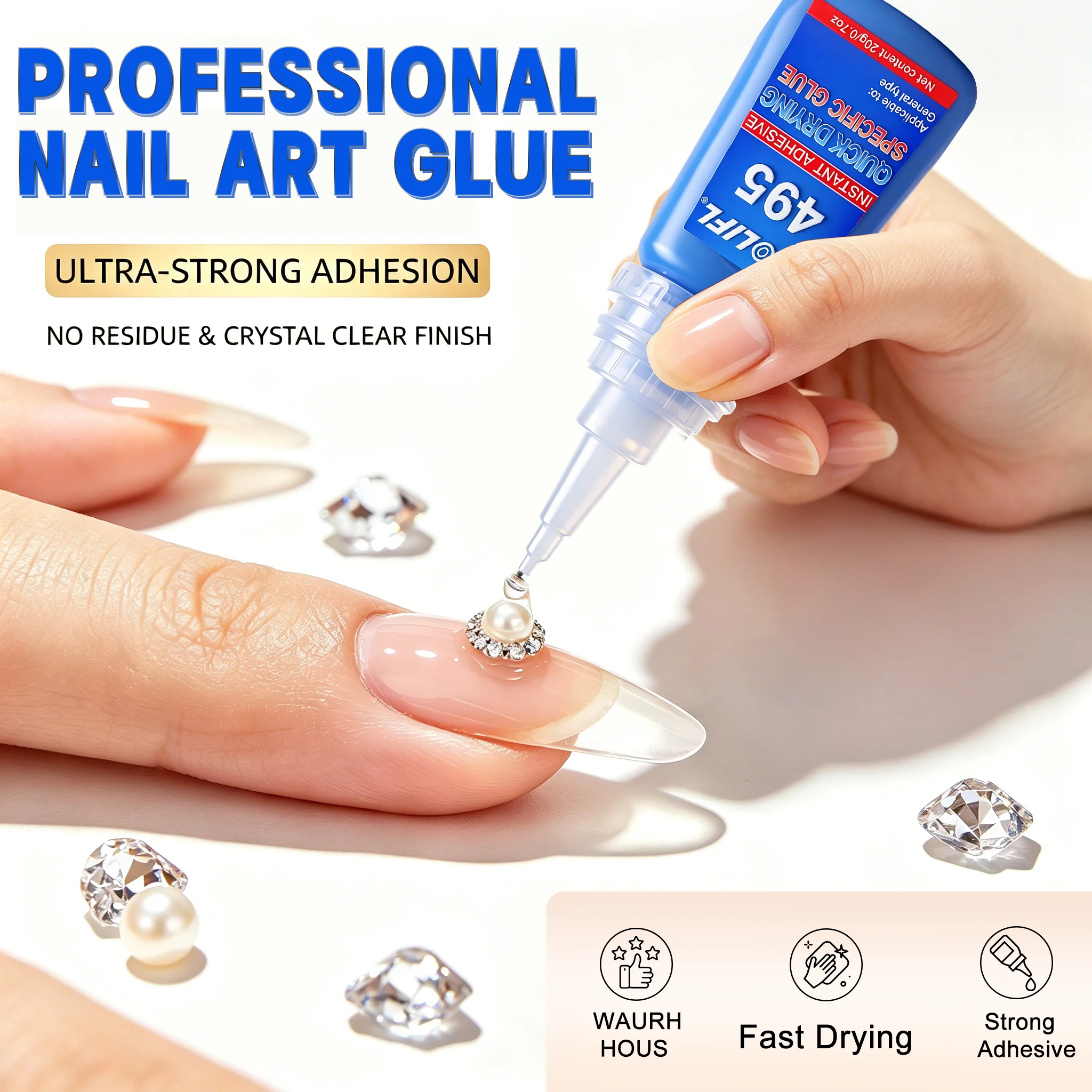 LOOLIFL Super Strong Nail Glue For False Nails Soft Nail Tips Quick Drying Suitable Nail Art Beginners Adhesive Long Lasting