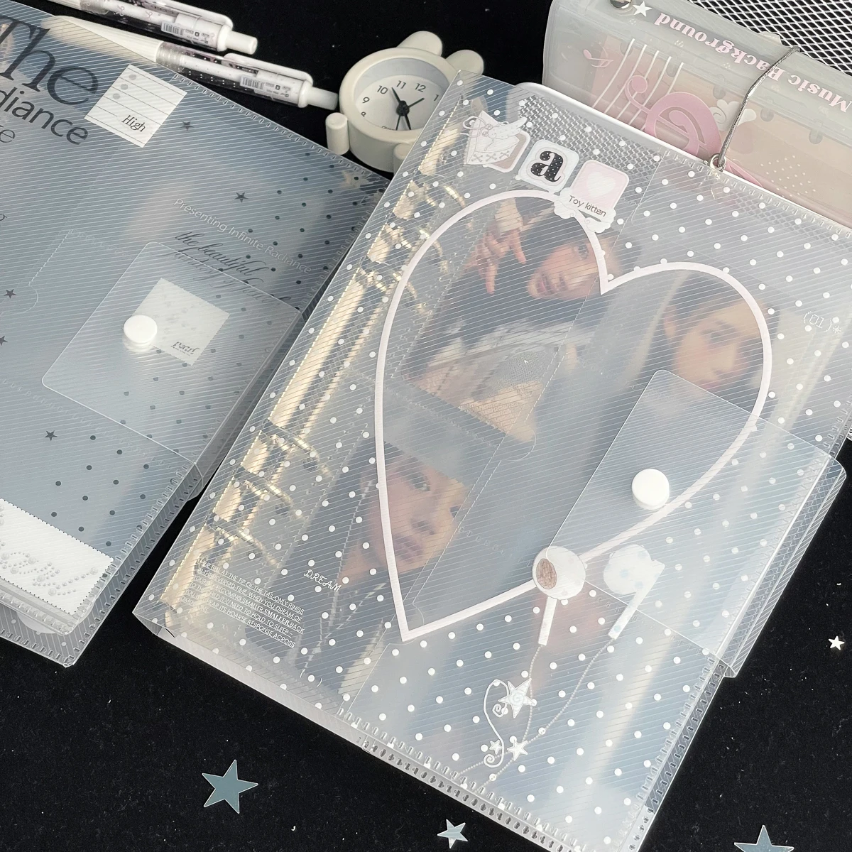 Korean Style A5 Binder Organization Ring Binder Loose-Leaf PP Notebook Scrub Inner Core Cover Note Book Journal Planner Office