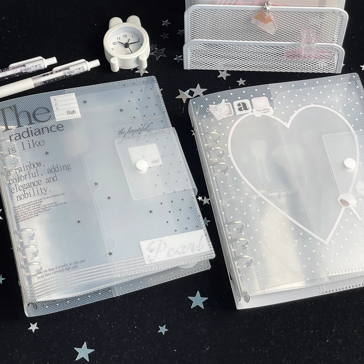 Korean Style A5 Binder Organization Ring Binder Loose-Leaf PP Notebook Scrub Inner Core Cover Note Book Journal Planner Office