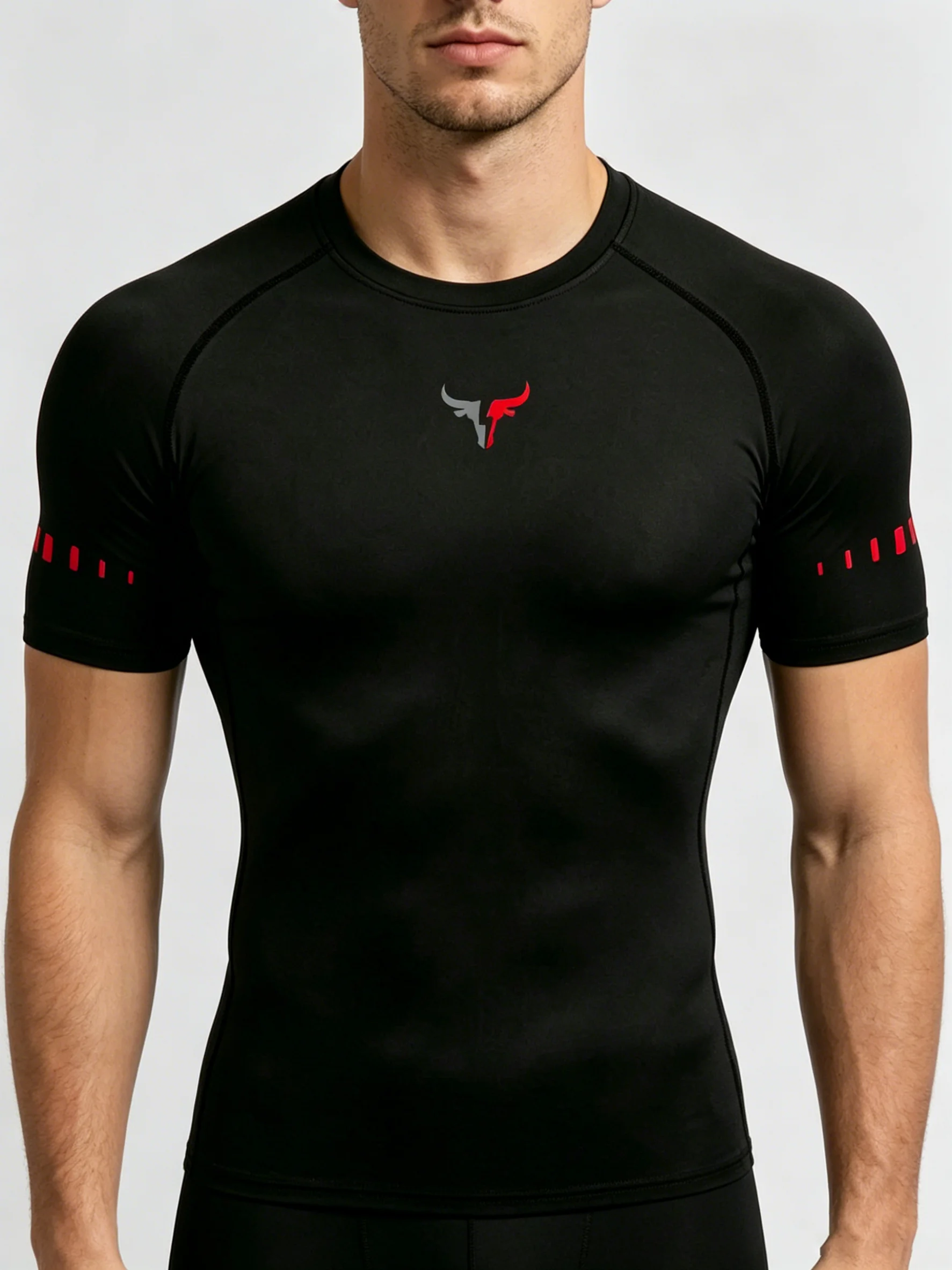 Men's Compression T-Shirt Quick Dry Breathable Elastic Gym Tee Multi Colors Available for All Seasons Running Fit Single Piece