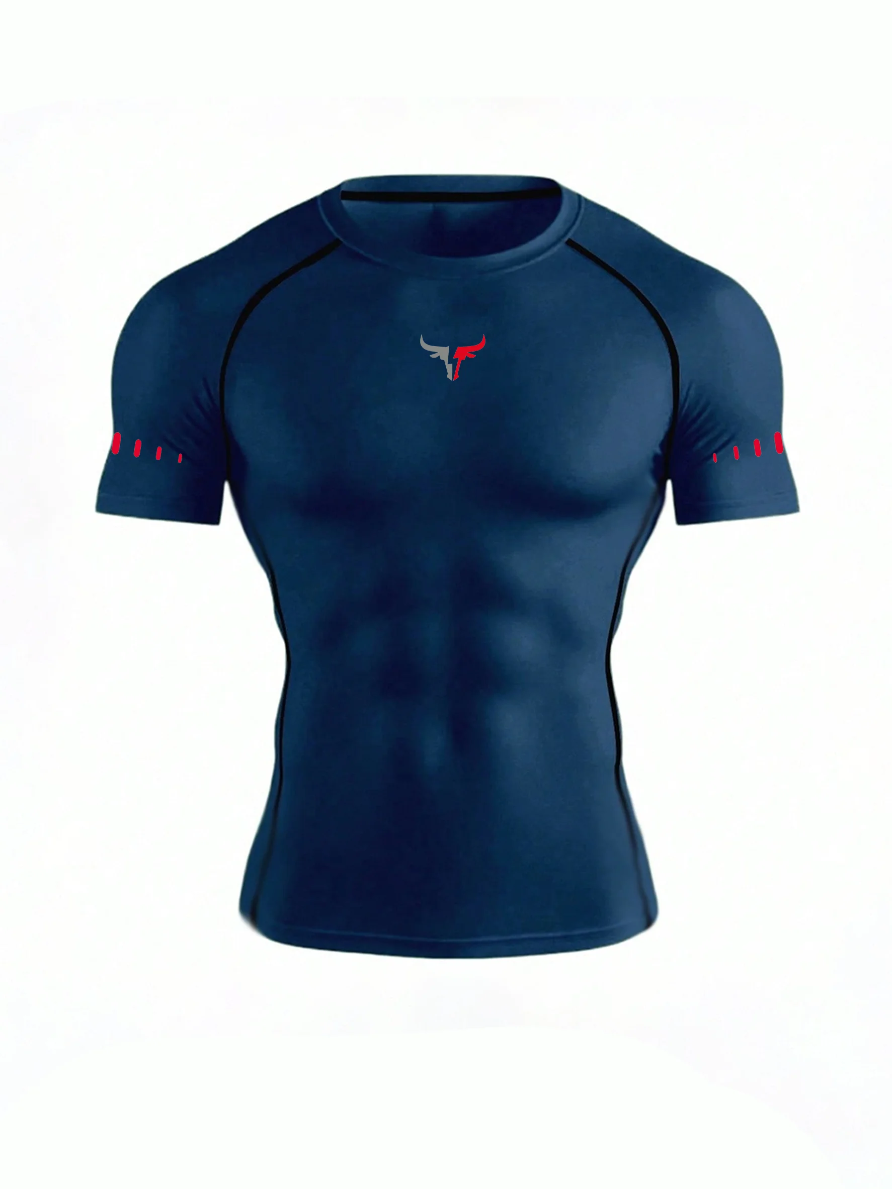 Men's Compression T-Shirt Quick Dry Breathable Elastic Gym Tee Multi Colors Available for All Seasons Running Fit Single Piece