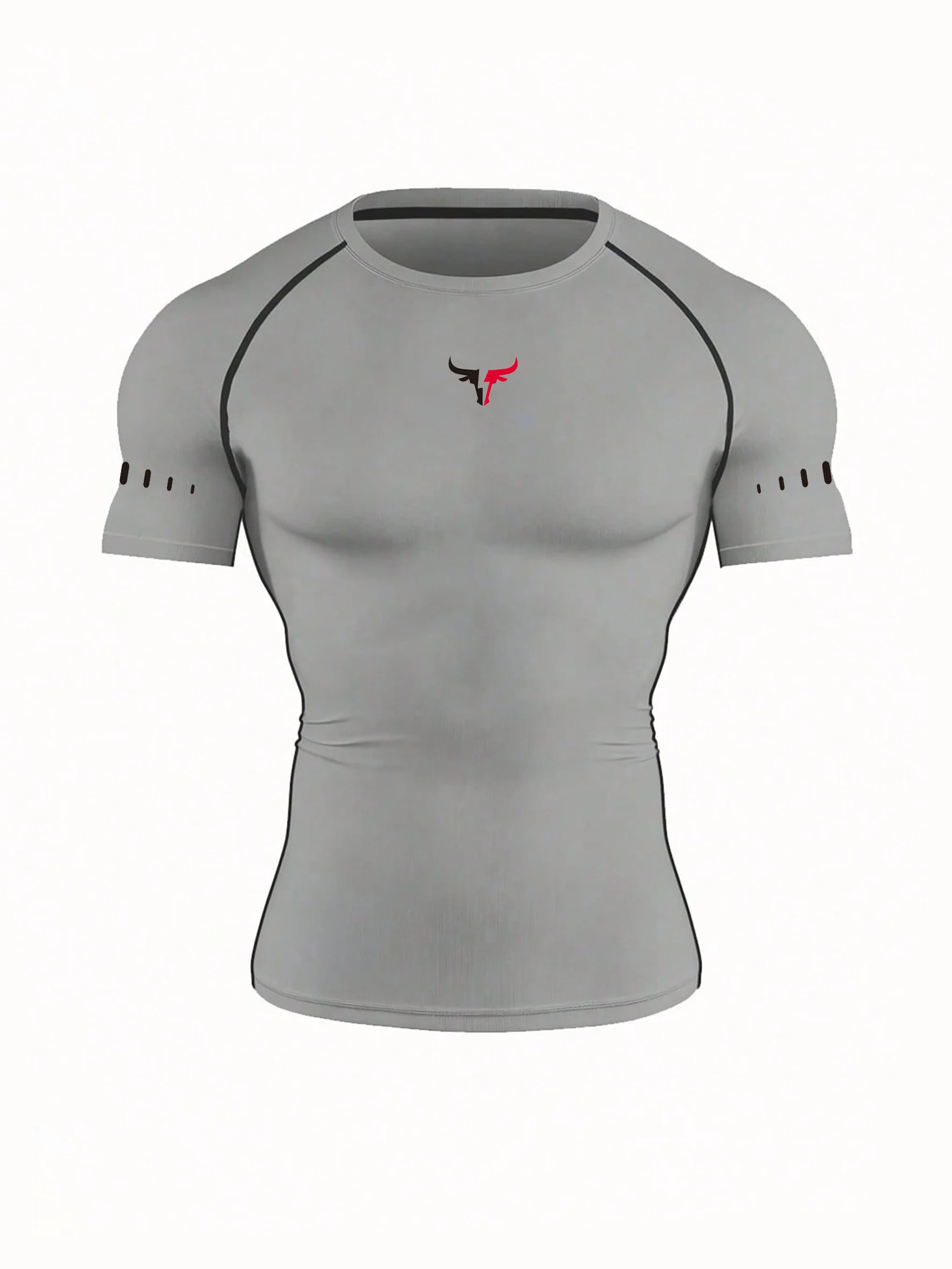 Men's Compression T-Shirt Quick Dry Breathable Elastic Gym Tee Multi Colors Available for All Seasons Running Fit Single Piece