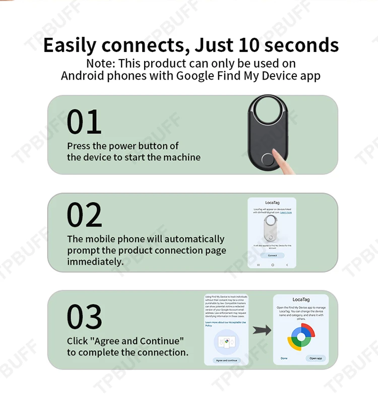 Google Find My Gps Tracker Android Antilost Tracking Device Gps Locator detector Smart Tag 2 Case Security Protection Positionin
