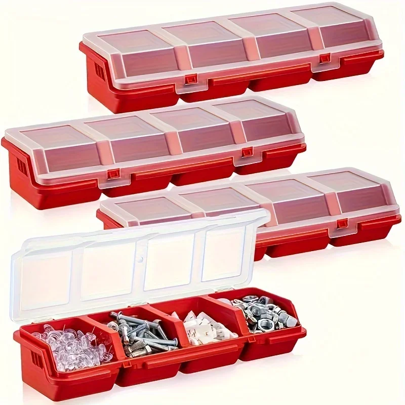 Multi Grid Storage Box Durable Plastic Small Component Container Hardware Screw Jewelry Desktop Useful Classification Organizer