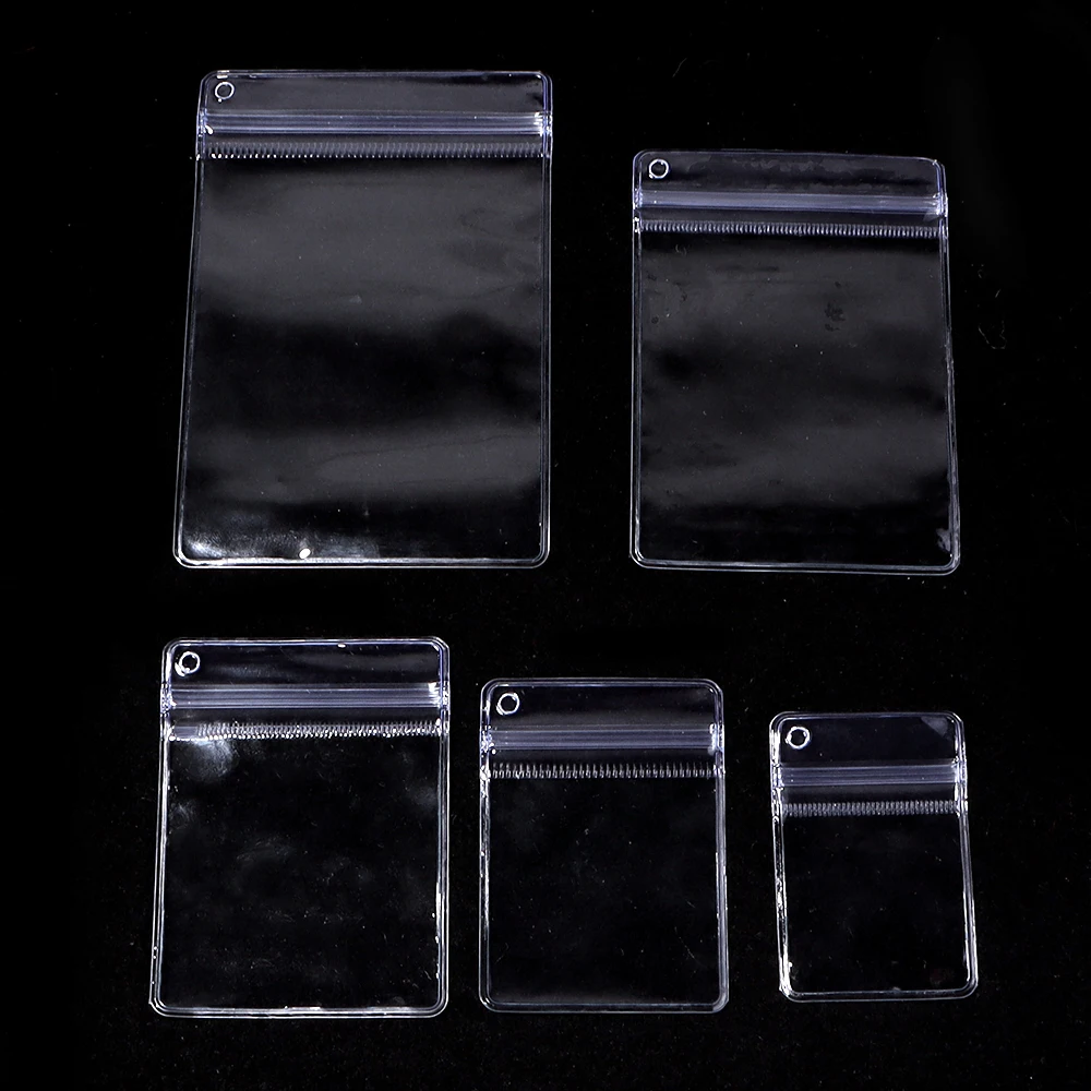 10Pcs Multi Size PVC Clear Jewelry Storage Bags Self Seal Bags Reusable for Bracelets Necklaces Rings Packaging Jewelry Display