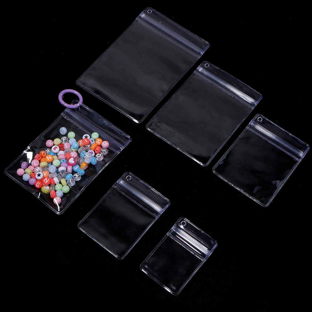 10Pcs Multi Size PVC Clear Jewelry Storage Bags Self Seal Bags Reusable for Bracelets Necklaces Rings Packaging Jewelry Display