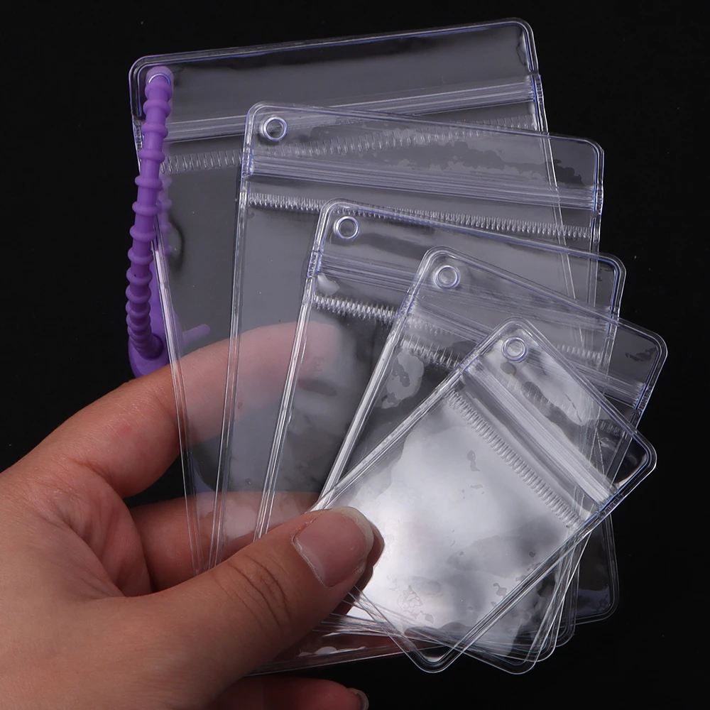 10Pcs Multi Size PVC Clear Jewelry Storage Bags Self Seal Bags Reusable for Bracelets Necklaces Rings Packaging Jewelry Display