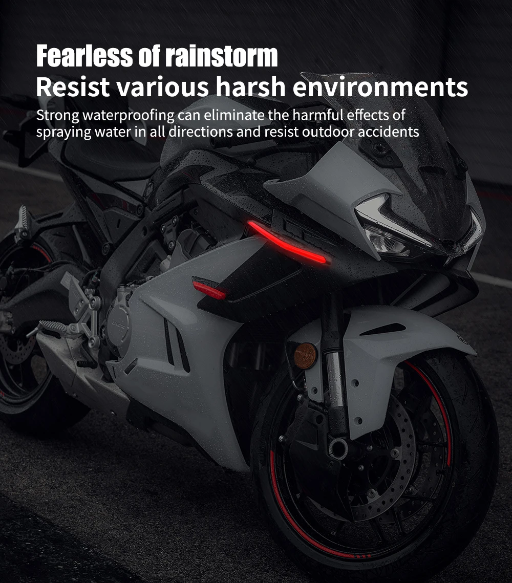 Motorcycle Front Side Spoiler Wing LED Light Kit Aerodynamic Wing Light 12V Universal Spoiler Lamp Modification Motorcycle Decor