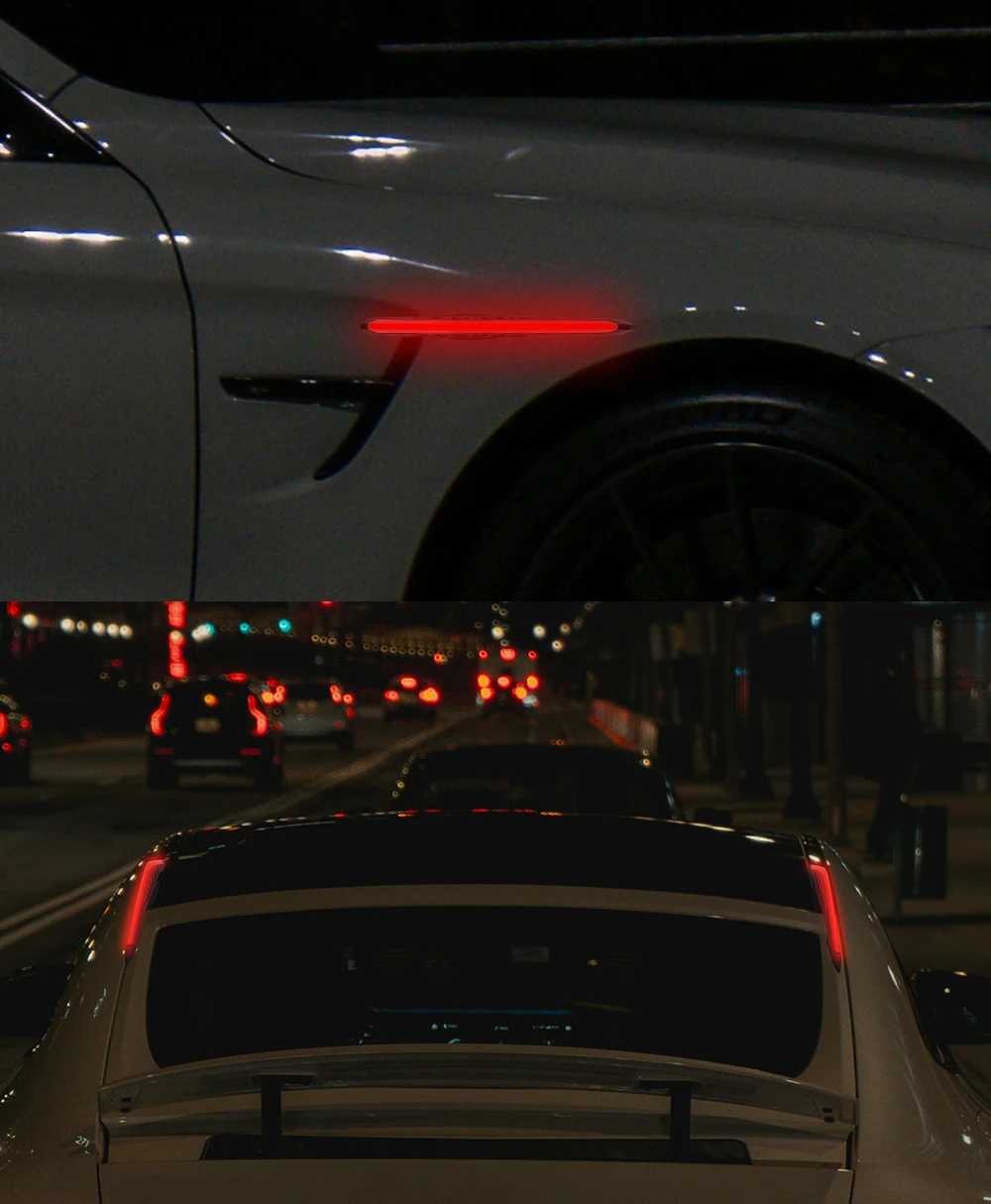 Motorcycle Front Side Spoiler Wing LED Light Kit Aerodynamic Wing Light 12V Universal Spoiler Lamp Modification Motorcycle Decor