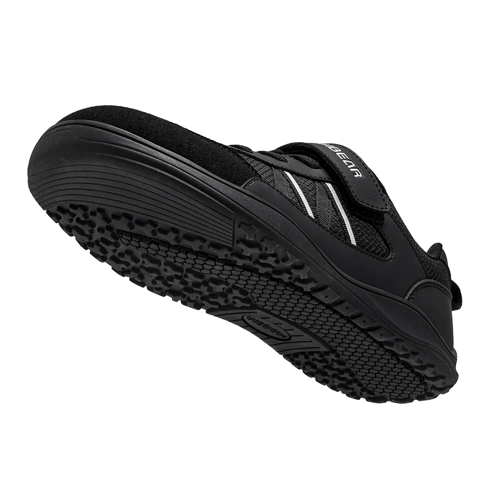 HOBIBEAR Big Kid Wide Width Shoes Barefoot Hook-Loop Artificial Leather Sneakers Lightweight Zero Drop Walking Shoes