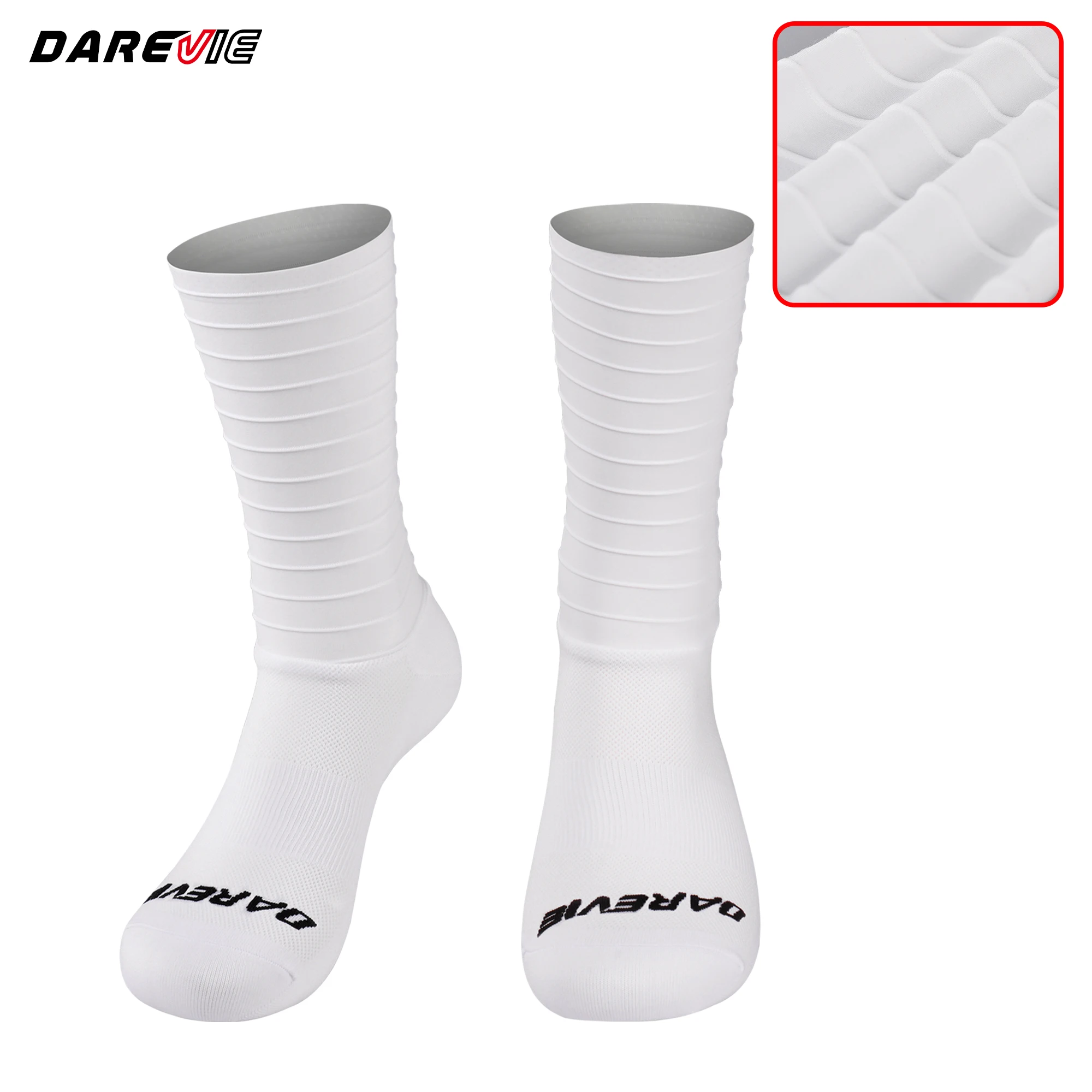 DAREVIE Cycling Socks Aero 2.0 Reduced Wind Resistance Men's Socks High Performance Moisture Wicking Anti Slip Men Cycling Socks