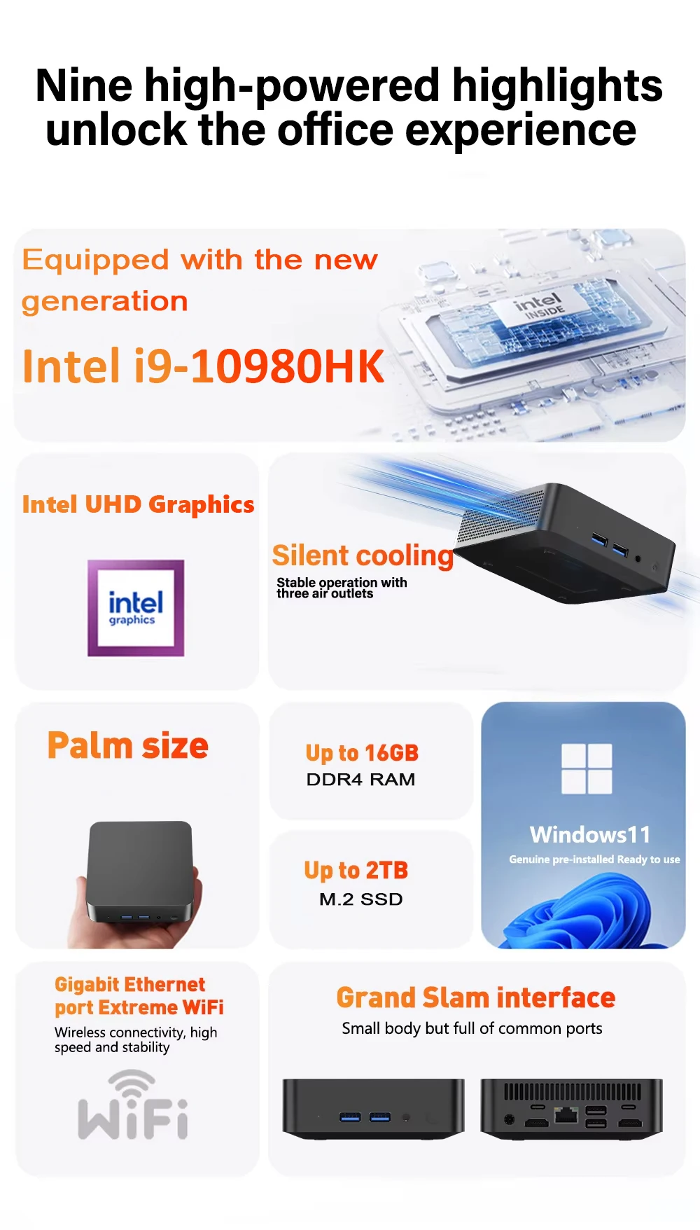2026 Mini PC Intel Core I9-10980HK Intel N150 Windows 11 Pro Desktop PC Gaming Computer 16GB DDR4 512GB/1TB SSD WiFi6 BT5.2 4K Pc Desktop