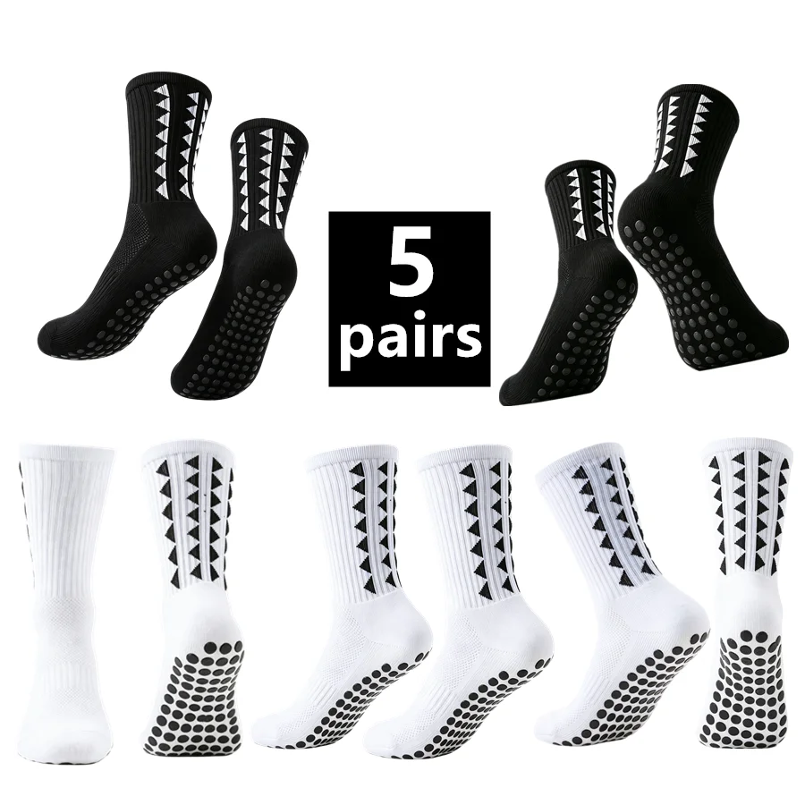 5 Pairs Men Women Non Slip Grip Hiking Cycling Professional Towel Bottom Breathable Shockproof Athletic Socks