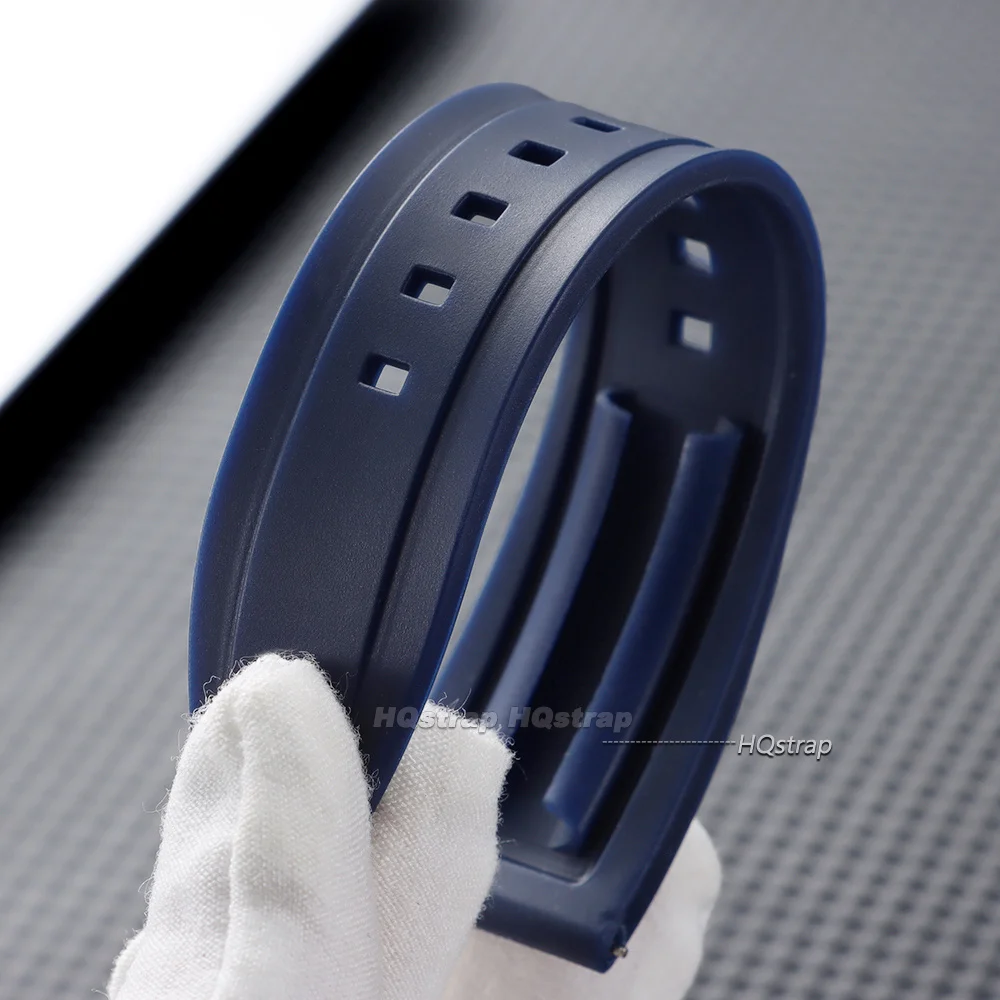 Rubber Waterproof Quick Release Watchband 20mm 22mm 24mm Black Blue Silicone Strap for Seiko Butterfly Buckle Watch Accessories