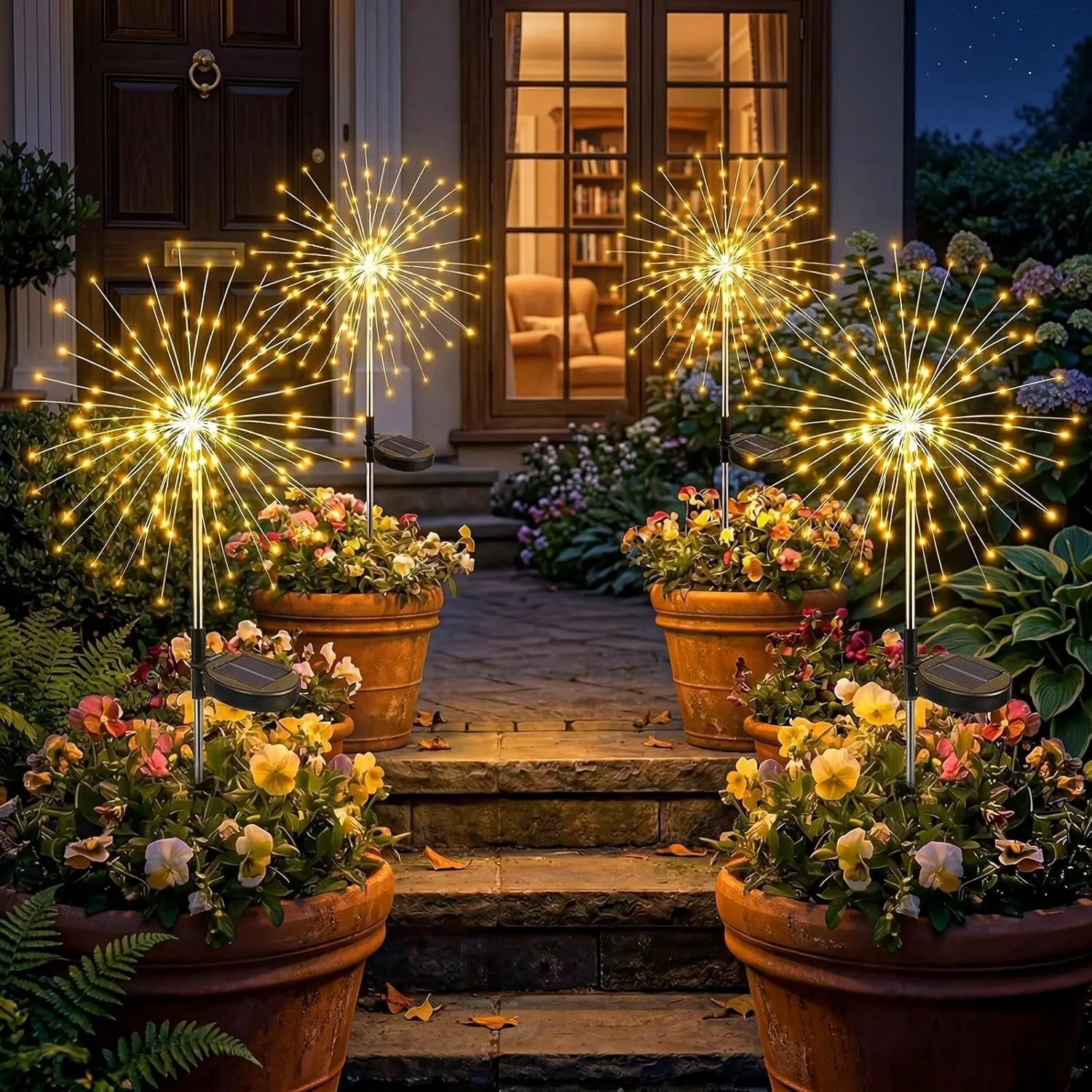 New 420LED Firework Garden Decor Solar Lights Outdoor Waterproof Fairy Flower Path Light for Courtyard Street Lawn Patio Balcony