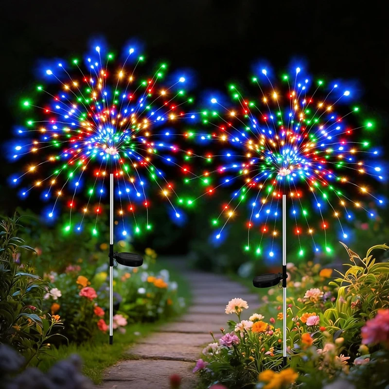 New 420LED Firework Garden Decor Solar Lights Outdoor Waterproof Fairy Flower Path Light for Courtyard Street Lawn Patio Balcony