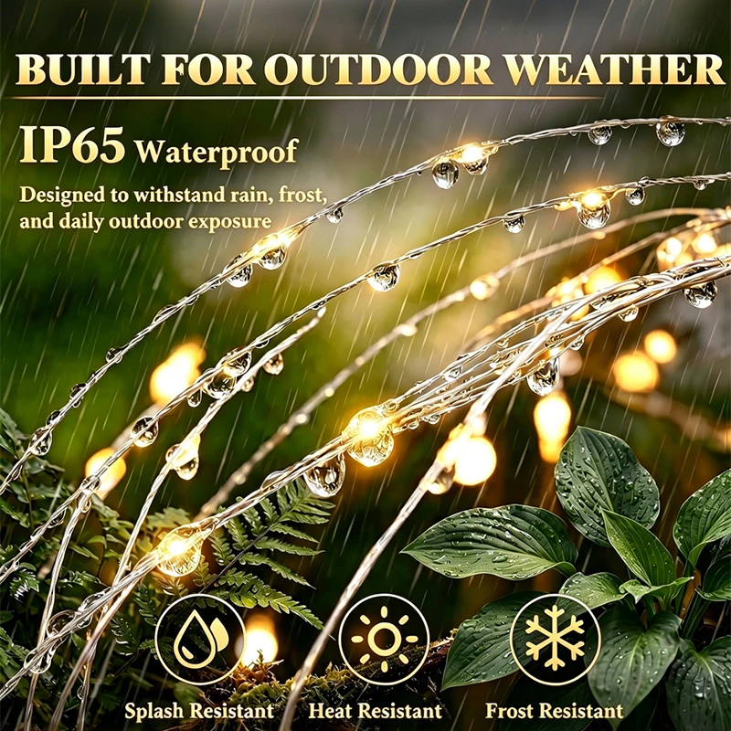 New 420LED Firework Garden Decor Solar Lights Outdoor Waterproof Fairy Flower Path Light for Courtyard Street Lawn Patio Balcony