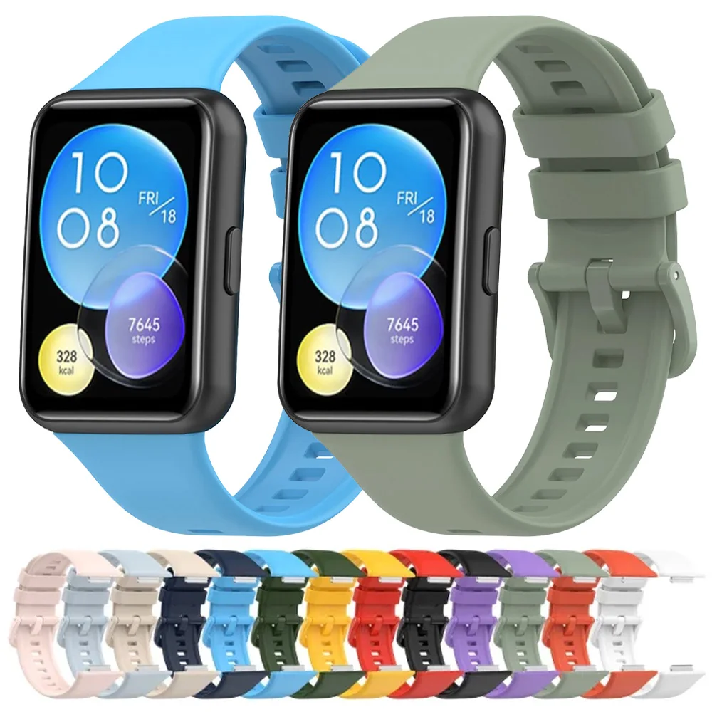 Sport Soft Silicone Band For Huawei Watch Fit 2 Active Original Strap Comfortable Bracelet Adjustable Wristband For Huawei Fit 2