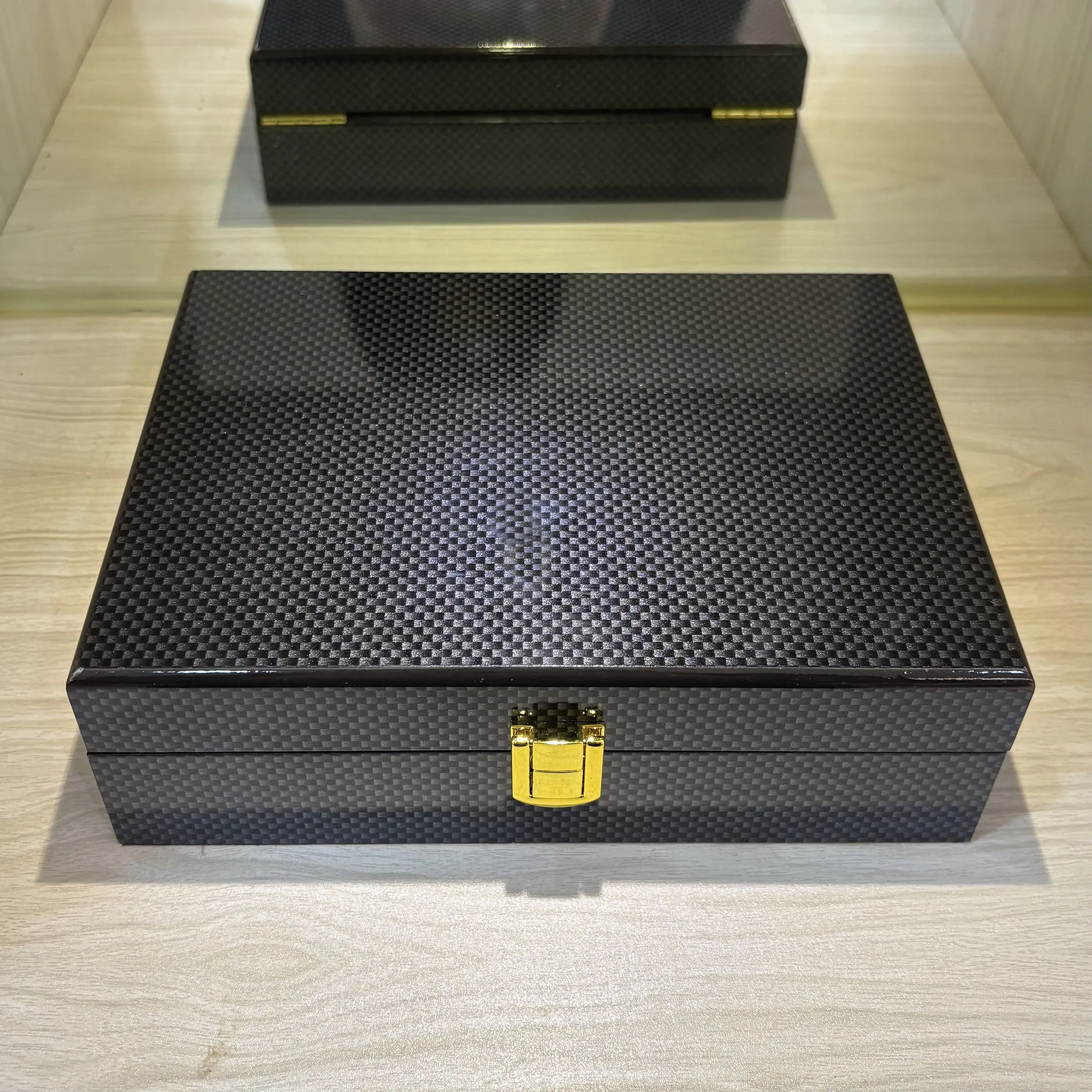 Classical Wooden Box with Lock, High-End Jewelry Storage Luxury Box