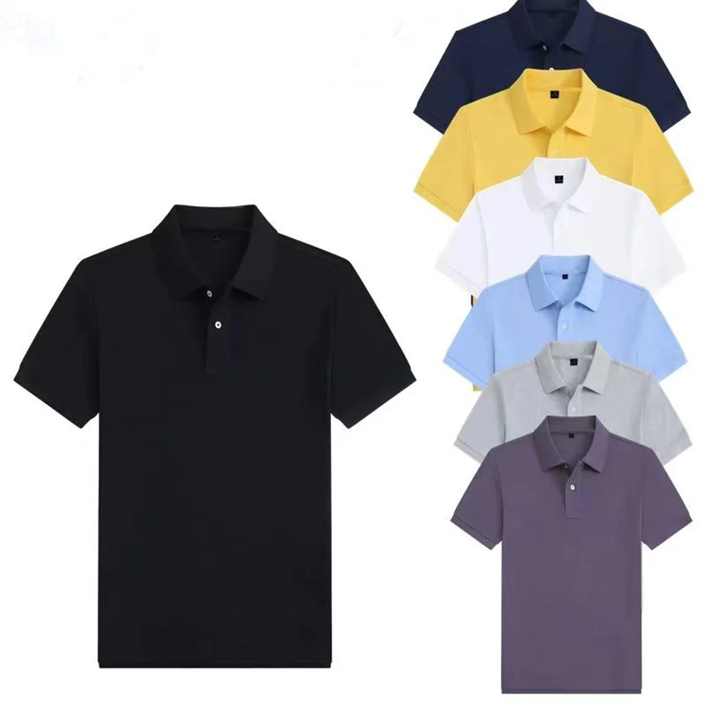 New style High end luxury brand fashion short sleeved high-end printed polo shirt summer new men's lapel T-shirt men's clothing