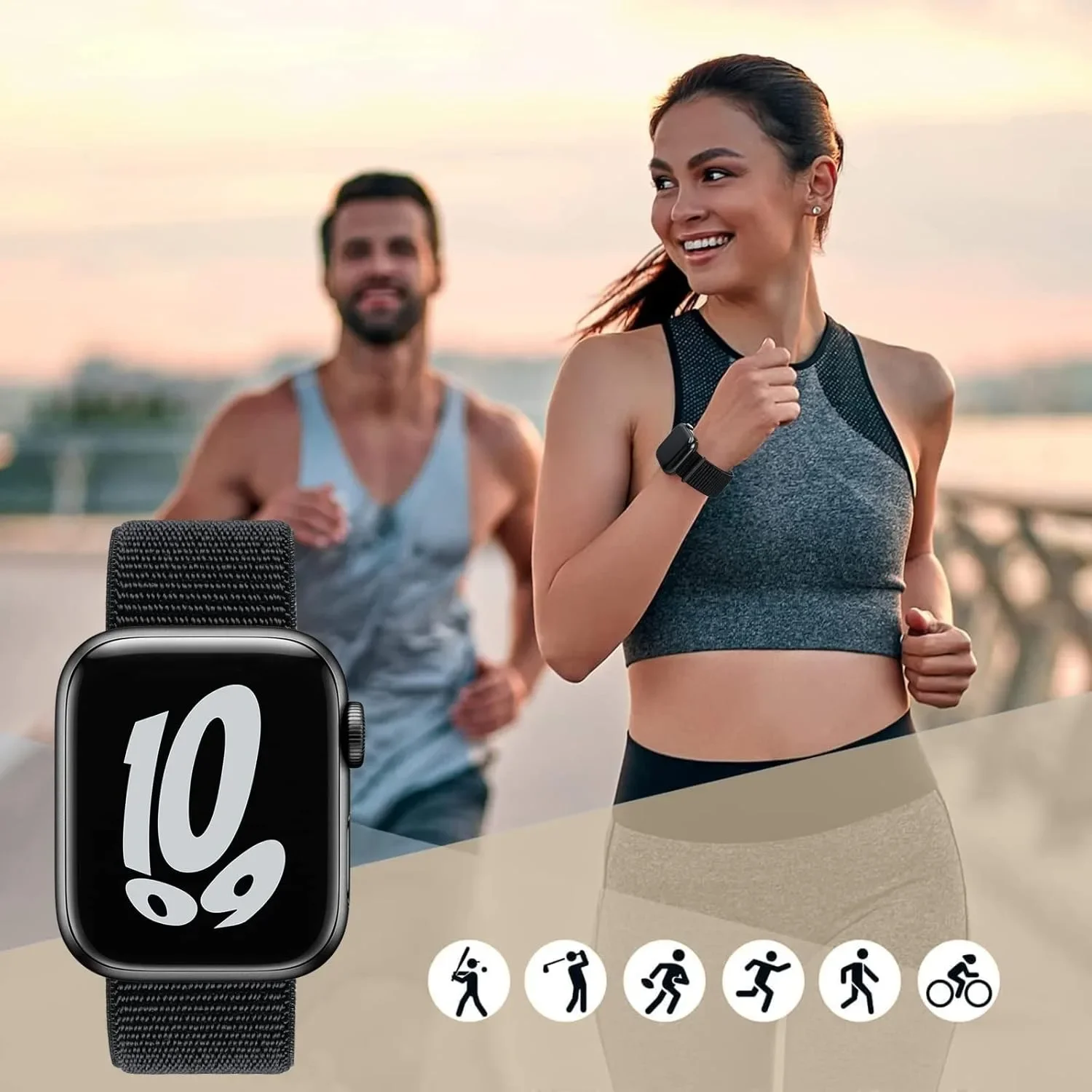 Nylon Loop Strap for Apple Watch Band 46mm 42mm 45mm 44mm 49mm 41mm 40mm Sport Strap for IWatch Ultra 2 Series 11 10 9 8 7 5 SE