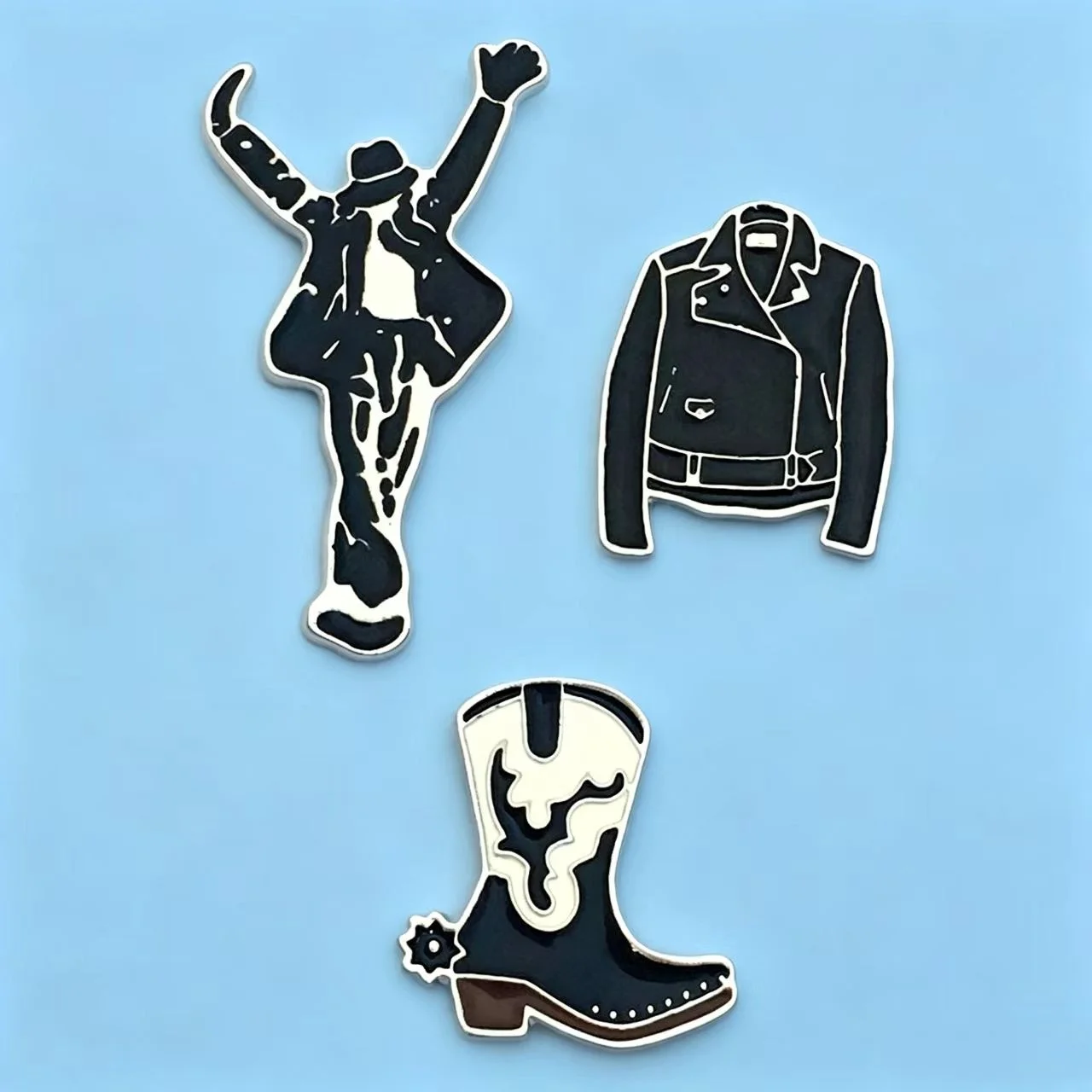 Michael Jackson Enamel Pins Set King of Pop Bad Dangerous Just Beat It Metal Retro Rock Brooch Badge Bag Hat Decor For Fans Gift