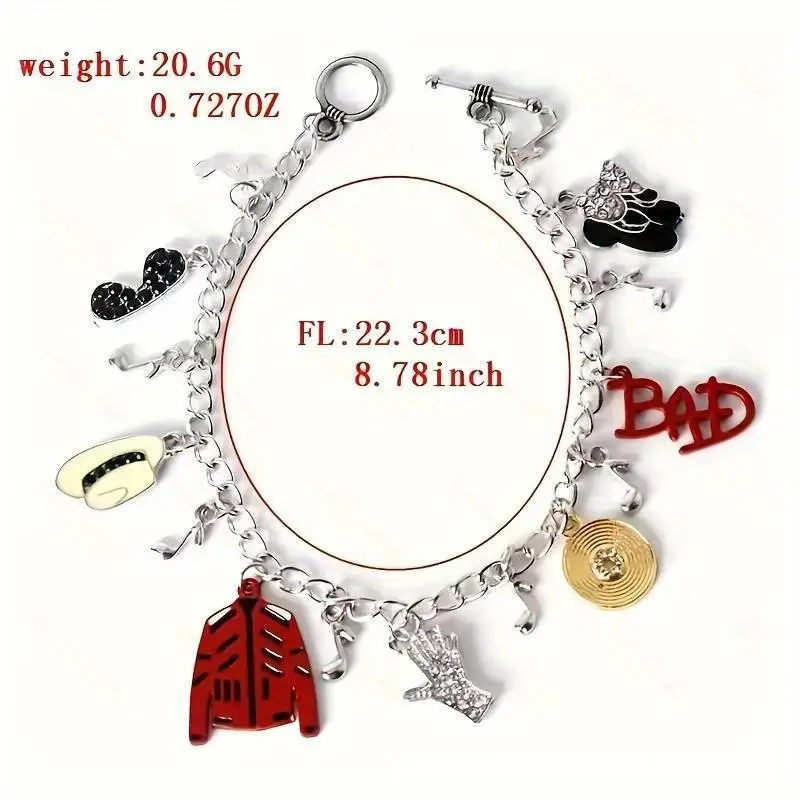 Artist Singer Michael Jackson BAD Necklace Rock Roll Everlasting Classic MJ Pendant Hot Charm Punk Jewelry Men Women Gift
