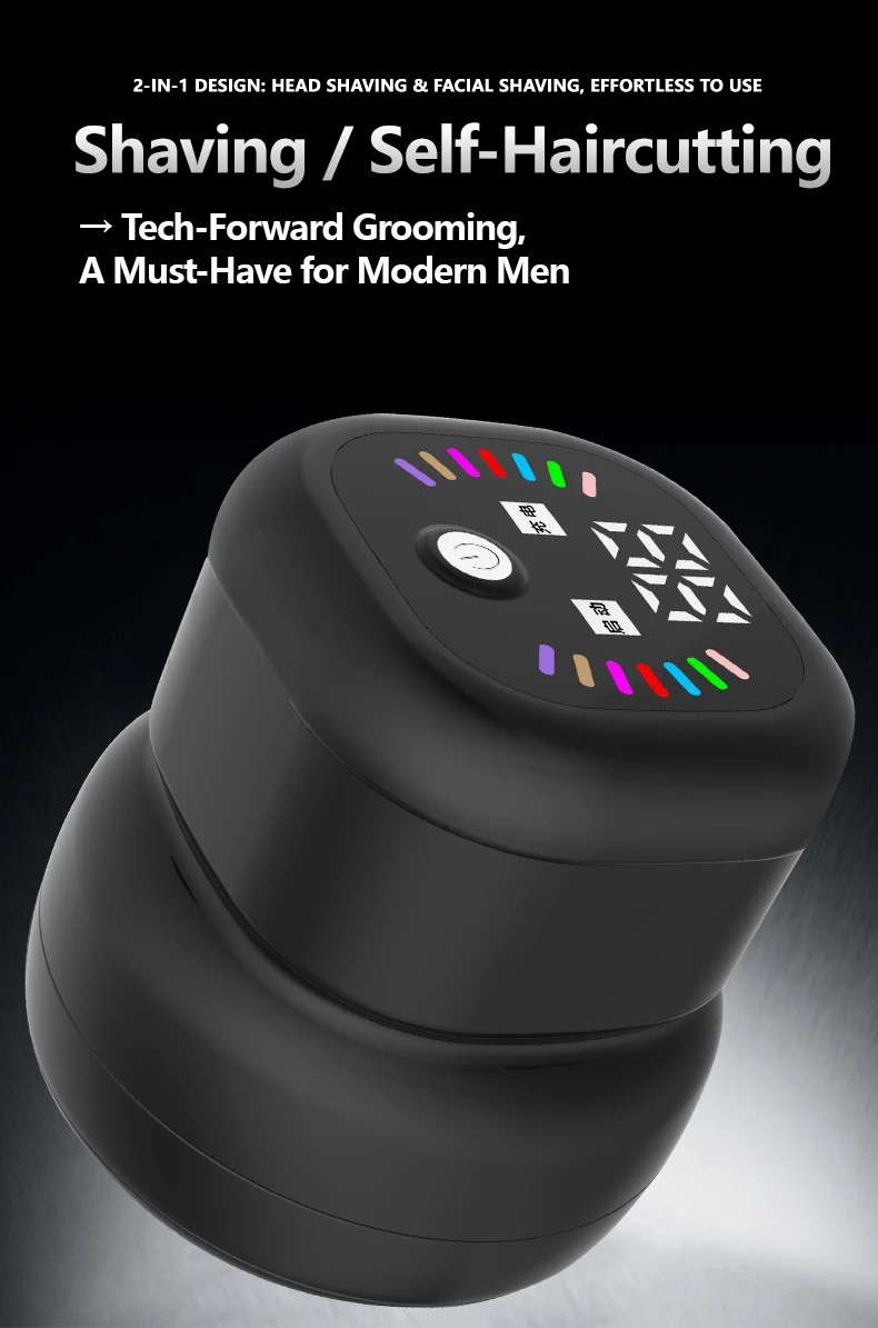 Multi-functional Electric Shaver with Automatic Haircutting, Shaving, Charging, Portability, and Push-Scissor Features