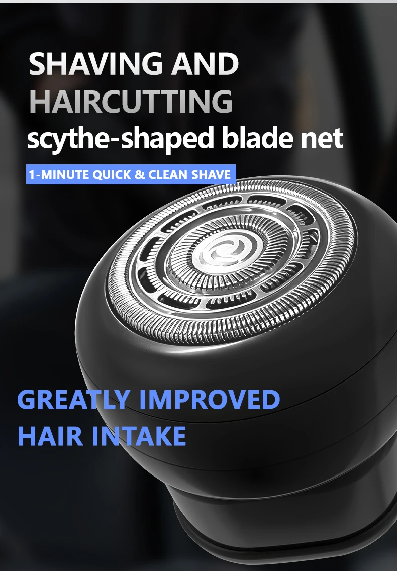 Multi-functional Electric Shaver with Automatic Haircutting, Shaving, Charging, Portability, and Push-Scissor Features