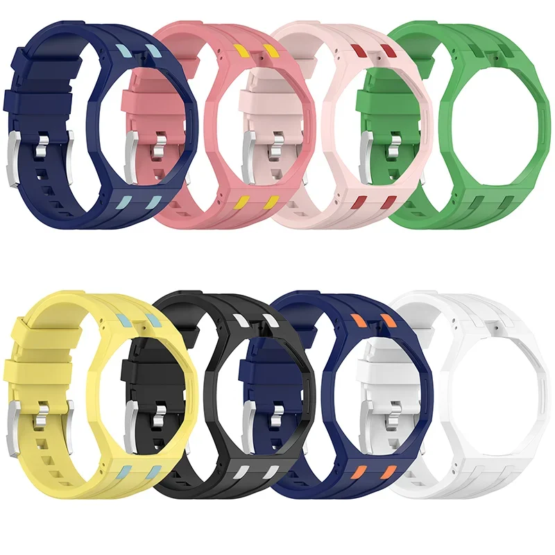 2 IN 1 PC Case+Silicone Strap For Swatch X AP Royal Pop Pocket Watch Changer To Wristwatch Integrated Modification Accessories