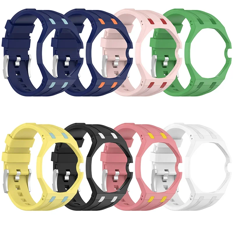 2 IN 1 PC Case+Silicone Strap For Swatch X AP Royal Pop Pocket Watch Changer To Wristwatch Integrated Modification Accessories