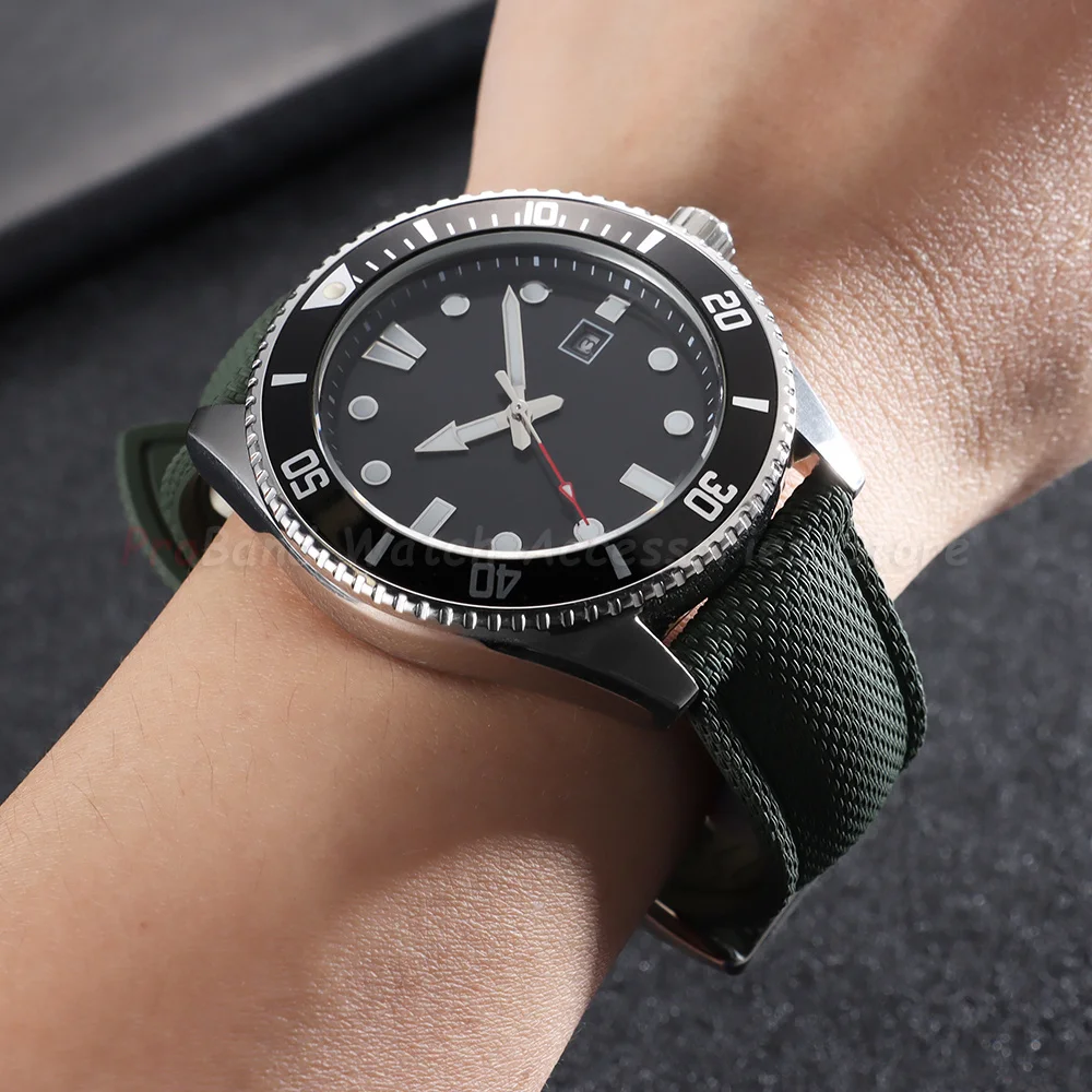 Watchband 20mm 21mm 22mm FKM Rubber Watch Strap Quick-Release Bracelet for Omega for Rolex for Seiko Band Nylon Silicone Belts