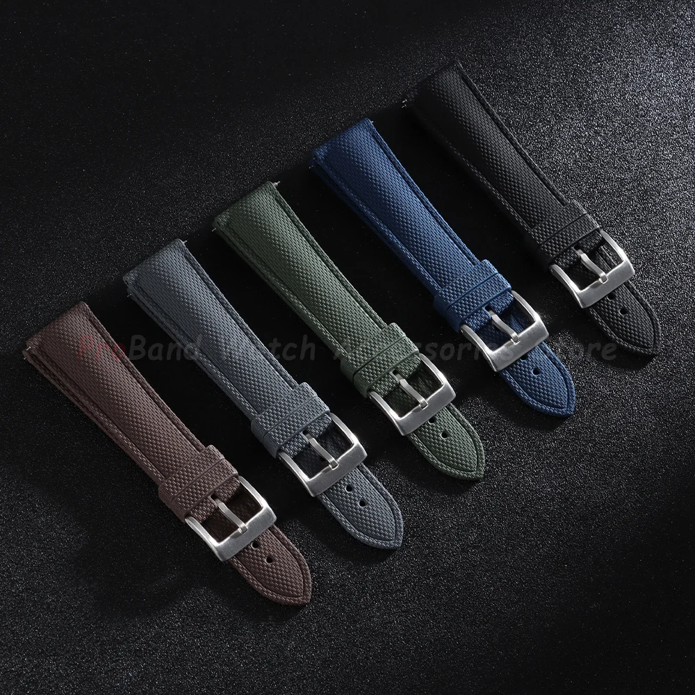 Watchband 20mm 21mm 22mm FKM Rubber Watch Strap Quick-Release Bracelet for Omega for Rolex for Seiko Band Nylon Silicone Belts