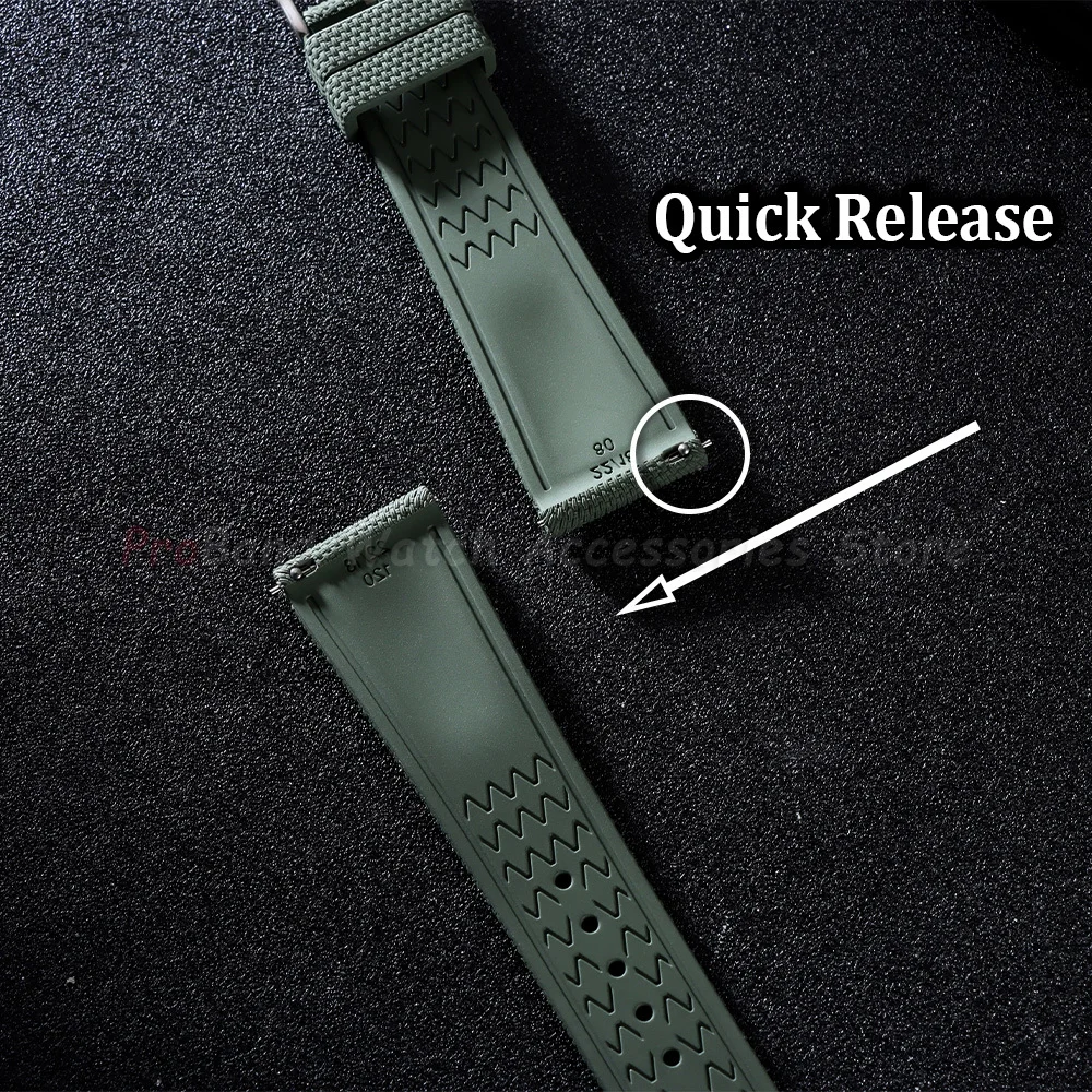 Watchband 20mm 21mm 22mm FKM Rubber Watch Strap Quick-Release Bracelet for Omega for Rolex for Seiko Band Nylon Silicone Belts