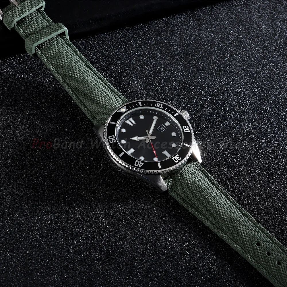 Watchband 20mm 21mm 22mm FKM Rubber Watch Strap Quick-Release Bracelet for Omega for Rolex for Seiko Band Nylon Silicone Belts