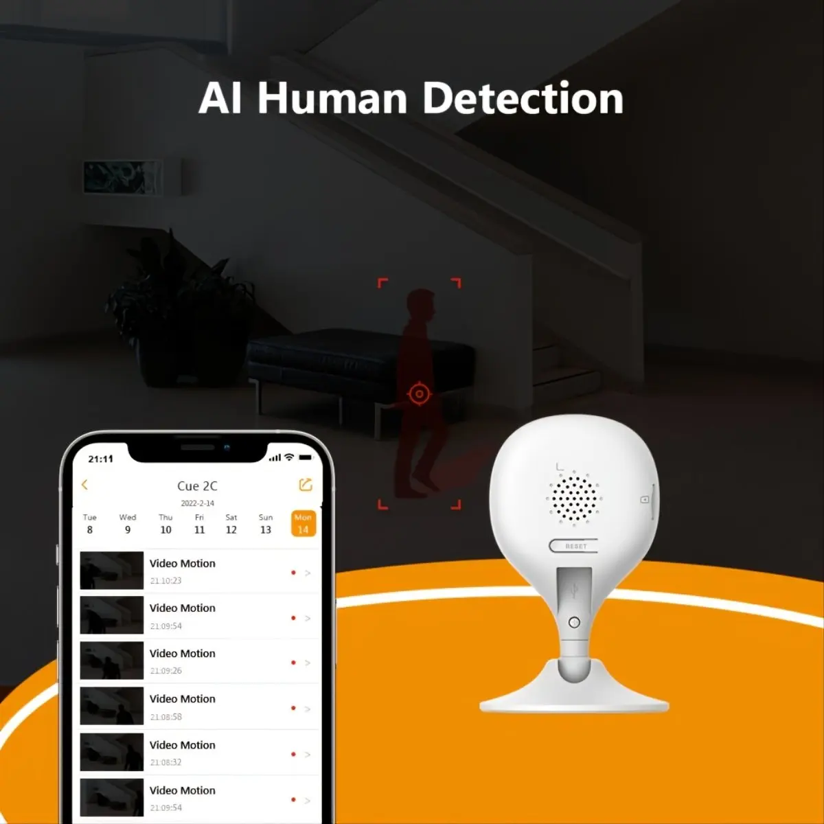 IMOU Cue 2E 3MP Wifi Security Camera Monitor Night Vision Human Detection IP Camera Indoor Security Surveillance