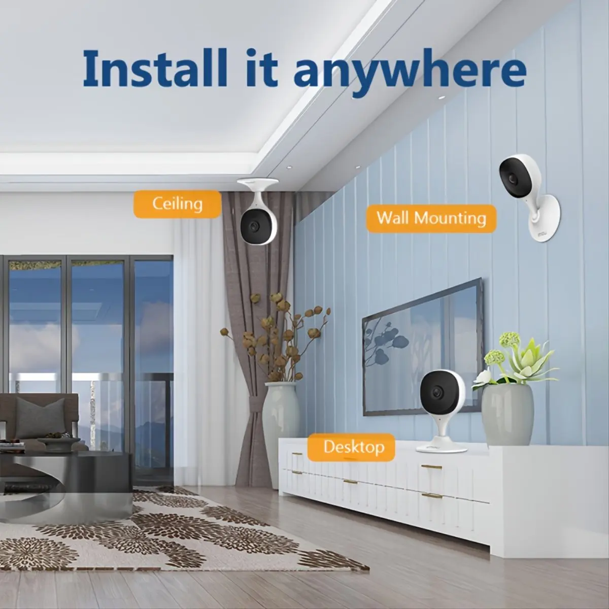 IMOU Cue 2E 3MP Wifi Security Camera Monitor Night Vision Human Detection IP Camera Indoor Security Surveillance