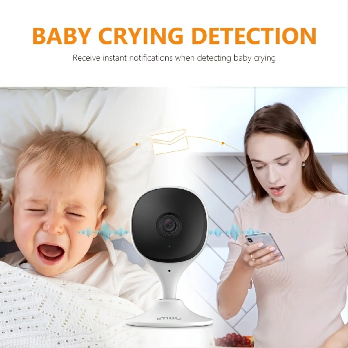 IMOU Cue 2E 3MP Wifi Security Camera Monitor Night Vision Human Detection IP Camera Indoor Security Surveillance
