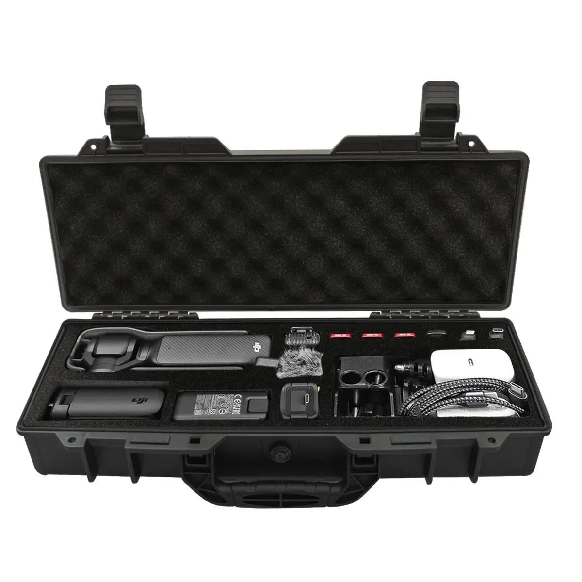 1pc Hard Shell Portable Storage Box with Foam Insert, Shockproof Tool Organizer for Outdoor and Workshop Use