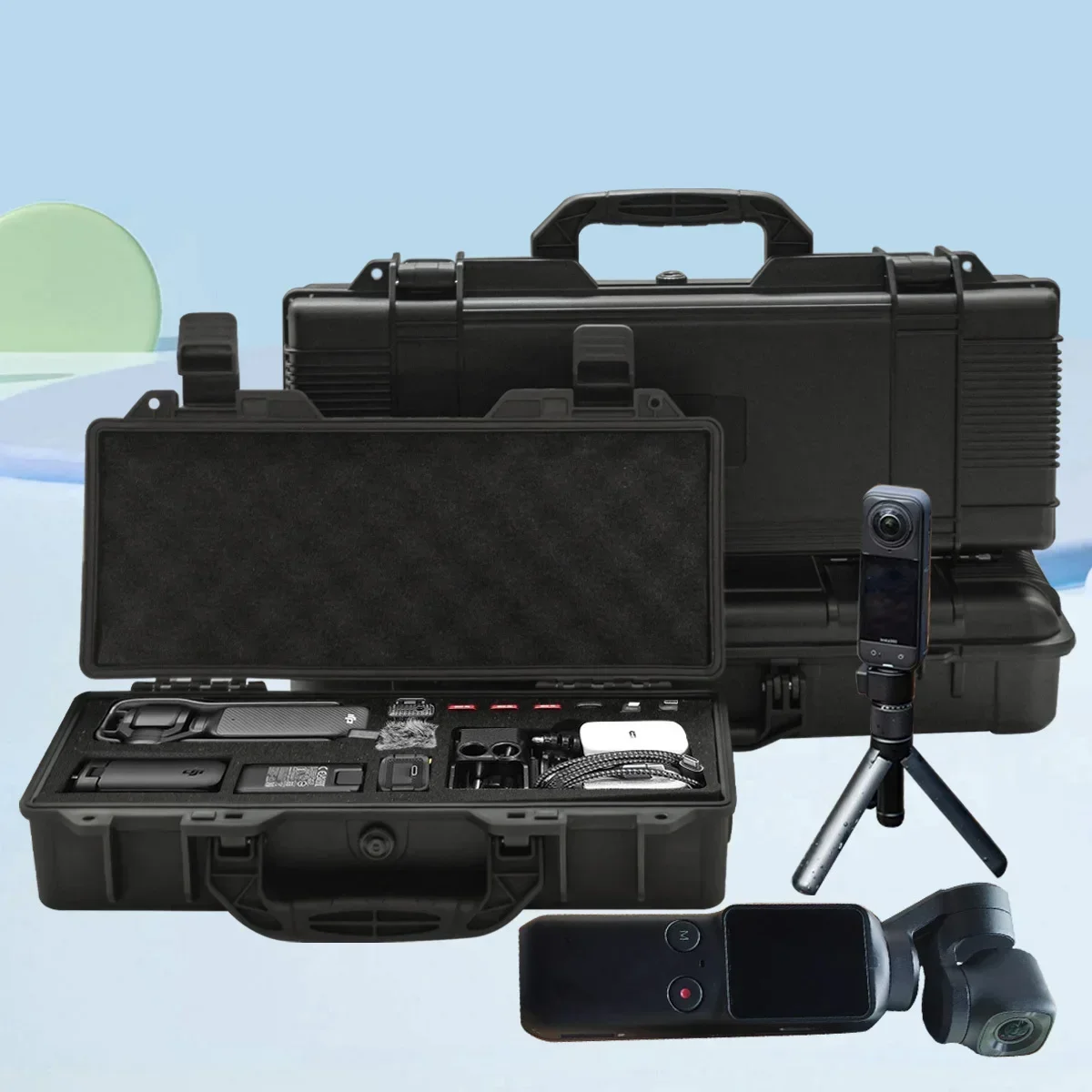 1pc Hard Shell Portable Storage Box with Foam Insert, Shockproof Tool Organizer for Outdoor and Workshop Use