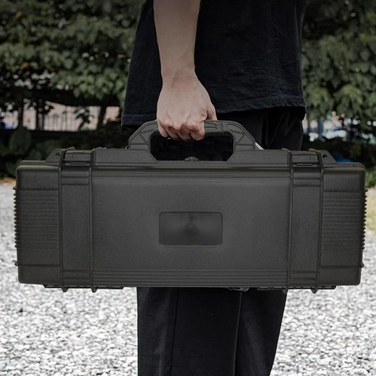 1pc Hard Shell Portable Storage Box with Foam Insert, Shockproof Tool Organizer for Outdoor and Workshop Use