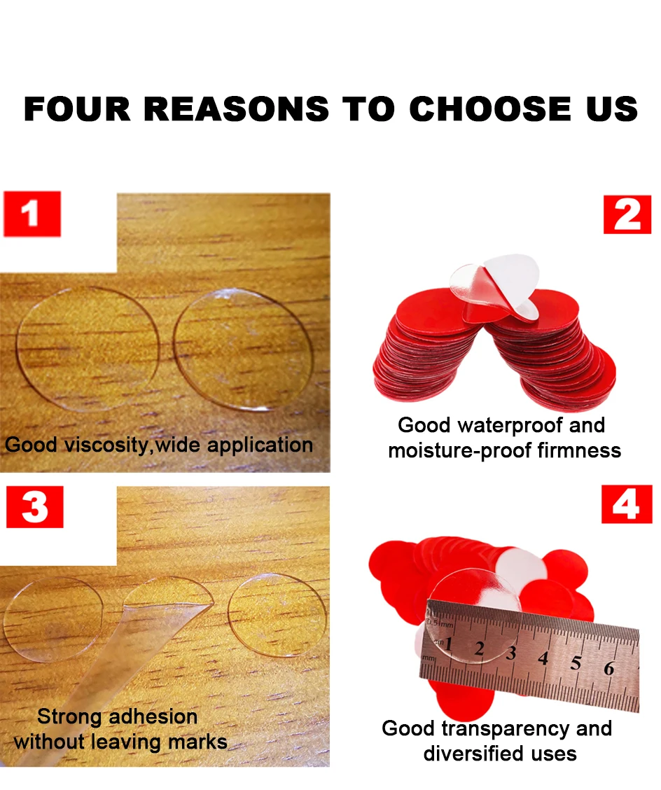 10-100Pcs Transparent Acrylic Double Sided Tape Pads Waterproof No Trace Super Strong Self Adhesive Stickers for Car Home