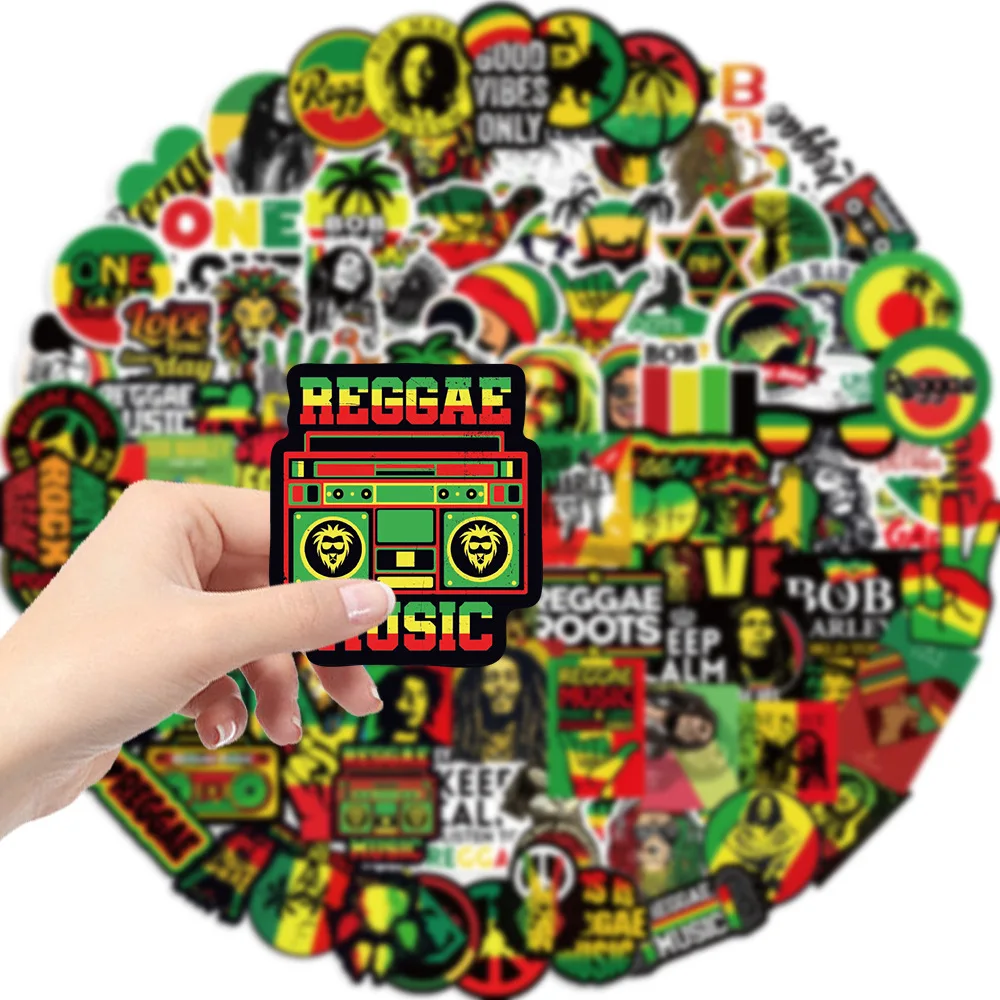 100Pcs Bob Marley Reggae Music Graffiti Stickers Cool Personalized Sticker Decoration DIY Laptop Bike Suitcase Phone Decals