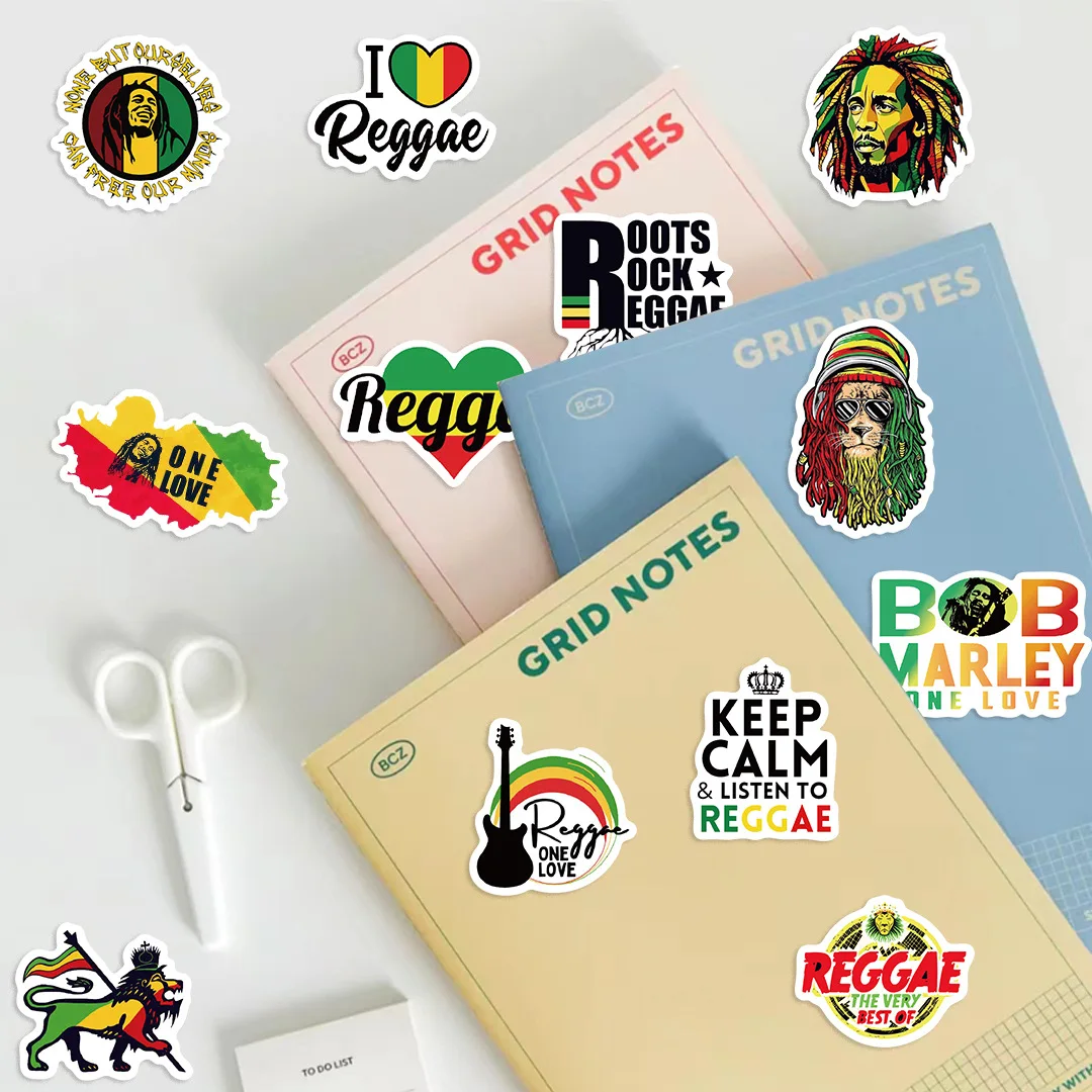 100Pcs Bob Marley Reggae Music Graffiti Stickers Cool Personalized Sticker Decoration DIY Laptop Bike Suitcase Phone Decals