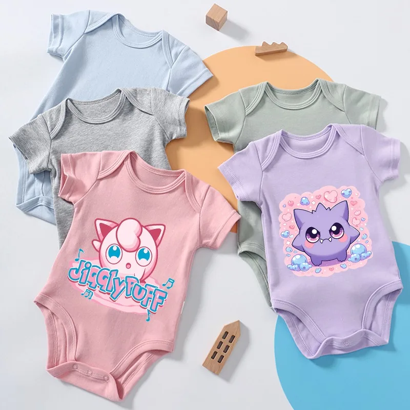 Pokemons Boys Girls Baby Jumpsuit Cotton Newborn  Games Multiple Roles Cute Anime 3-24m Infant Clothes Safe Soft Romper Bodysuit