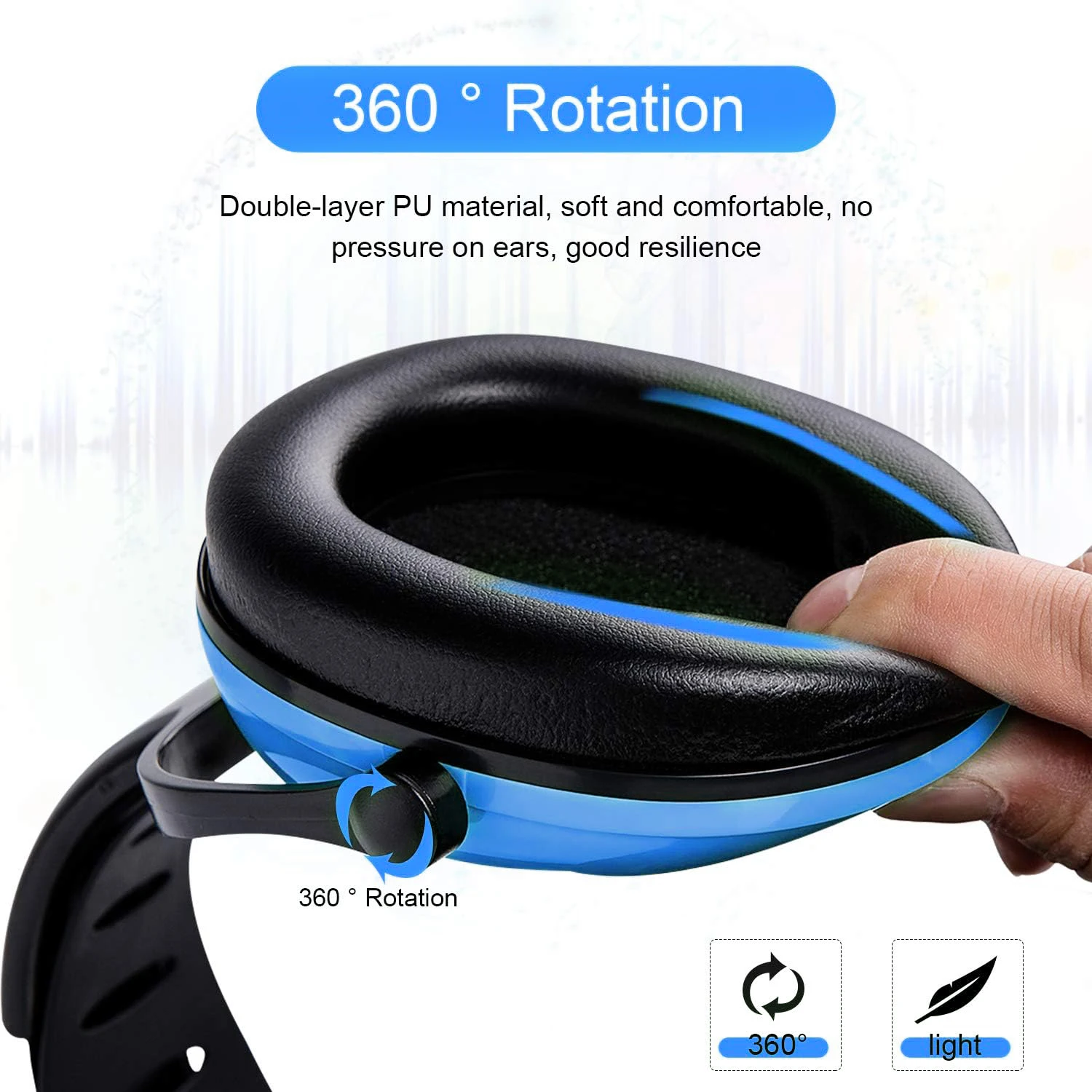 YHKEMA Noise Cancelling Headphones for Kids, SNR 27dB Safety Noise Reduction Ear Muffs for Autism Sensory &Concentration Aid
