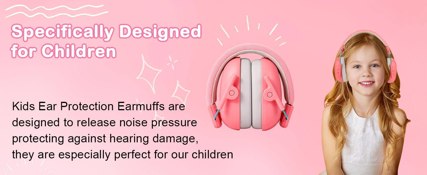 YHKEMA Noise Cancelling Headphones for Kids, SNR 27dB Safety Noise Reduction Ear Muffs for Autism Sensory &Concentration Aid
