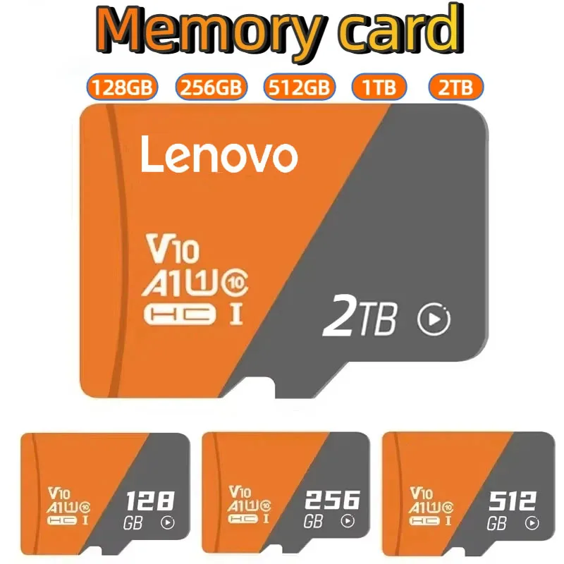 Lenovo 2TB TF SD Card Memory Card High Speed TF/SD 128GB 256GB 512GB 1TB Mini Memory Card Class 10 For Camera/Phone/Computer