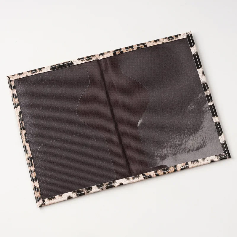 Leopard Print Passport Protective Cover Travel Passport Holder Wallet Gift PU Leather Card Case Cover Unisex Storage Bag