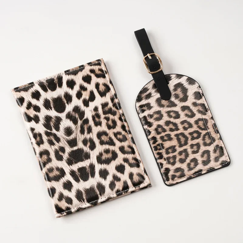 Leopard Print Passport Protective Cover Travel Passport Holder Wallet Gift PU Leather Card Case Cover Unisex Storage Bag